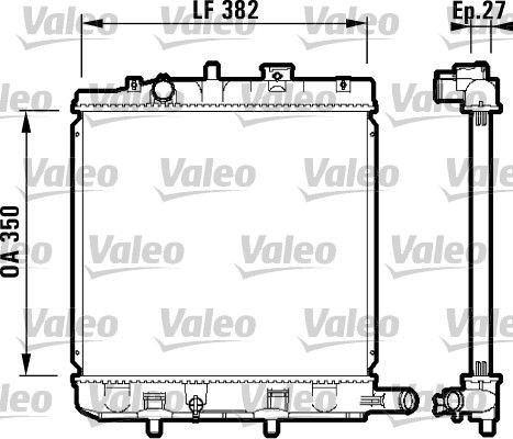 VALEO Aluminium, 350 x 378 x 26 mm, without coolant regulator, Brazed cooling fins Radiator 732726 buy