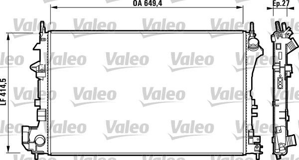 VALEO Aluminium, 650 x 415 x 27 mm Radiator 732876 buy