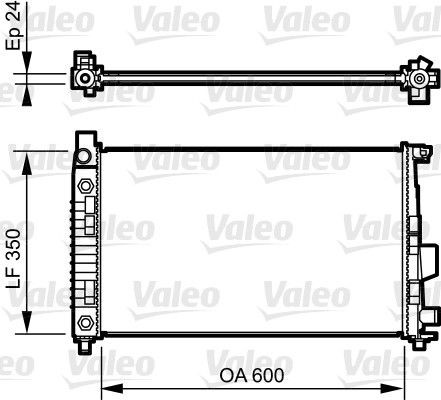 VALEO Aluminium, 600 x 355 x 24 mm, Mechanically jointed cooling fins Radiator 732897 buy
