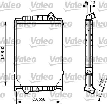 VALEO Aluminium, 558 x 809 x 42 mm, Brazed cooling fins Radiator 733498 buy