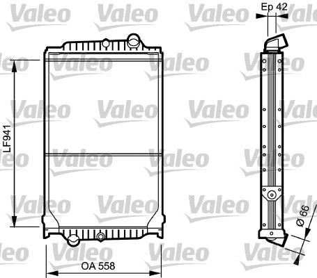 VALEO Aluminium, 558 x 935 x 42 mm, Brazed cooling fins Radiator 733499 buy