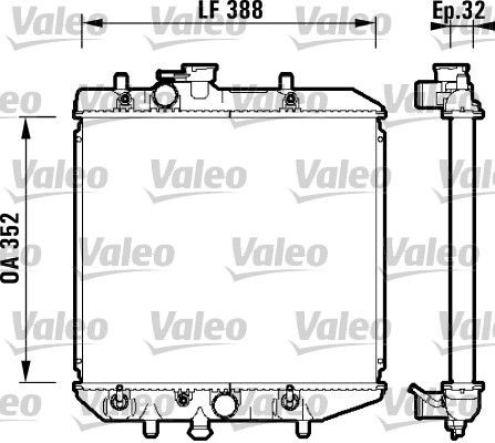VALEO 734104 Engine radiator Aluminium, 350 x 388 x 26 mm, without coolant regulator, Brazed cooling fins