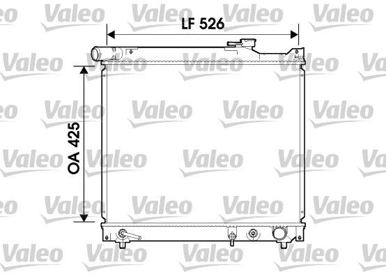 VALEO 734214 Engine radiator Aluminium, 425 x 528 x 26 mm, without coolant regulator, Brazed cooling fins
