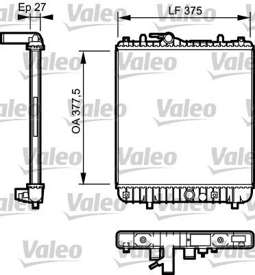 VALEO Aluminium, 375 x 378 x 27 mm, Brazed cooling fins Radiator 734331 buy