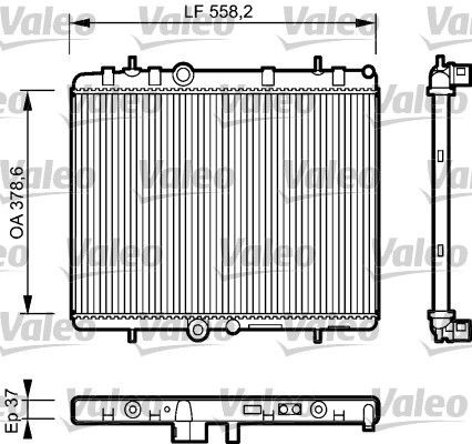 VALEO Aluminium, 379 x 558 x 37 mm, without coolant regulator, Brazed cooling fins Radiator 734463 buy