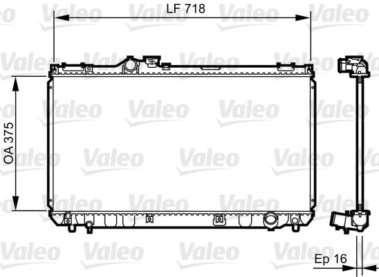 VALEO Aluminium, 375 x 718 x 16 mm, with coolant regulator, Brazed cooling fins Radiator 734498 buy