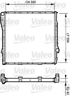 VALEO Aluminium, 590 x 594 x 40 mm, Brazed cooling fins Radiator 734894 buy