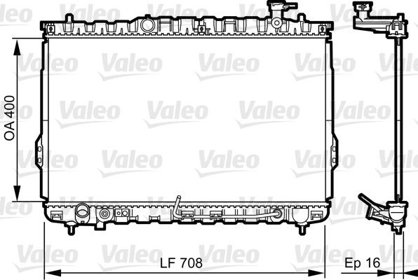 VALEO Aluminium, 400 x 718 x 16 mm, without coolant regulator, Brazed cooling fins Radiator 734909 buy