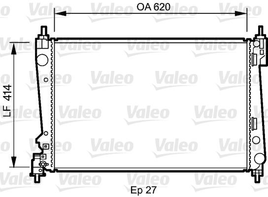 VALEO 735041 Engine radiator Aluminium, 625 x 415 x 34 mm, without coolant regulator, Mechanically jointed cooling fins