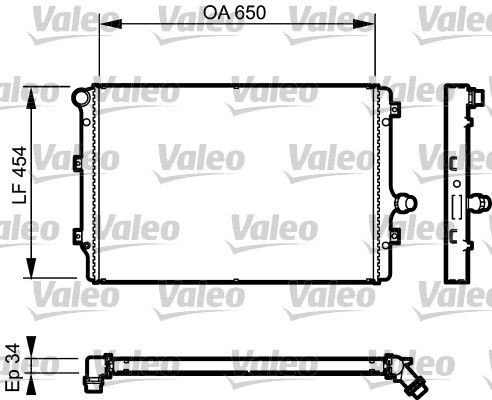 VALEO Aluminium, 650 x 454 x 34 mm, without coolant regulator Radiator 735087 buy
