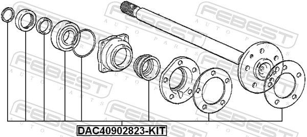 DAC40902823KIT Wheel hub bearing kit FEBEST DAC40902823-KIT review and test