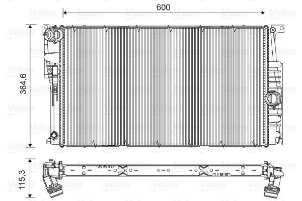 VALEO 735453 Engine radiator Aluminium, 365 x 600 x 34 mm