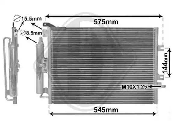 DIEDERICHS DCC1766 Air conditioning condenser with dryer, Climate, 15,5mm, 8,5mm, Aluminium, R 134a