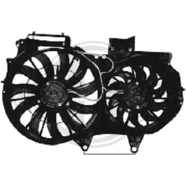 DIEDERICHS DCL1038 Fan, radiator D1: 385 mm, 12V, 400-300WW, with radiator fan shroud, Climate