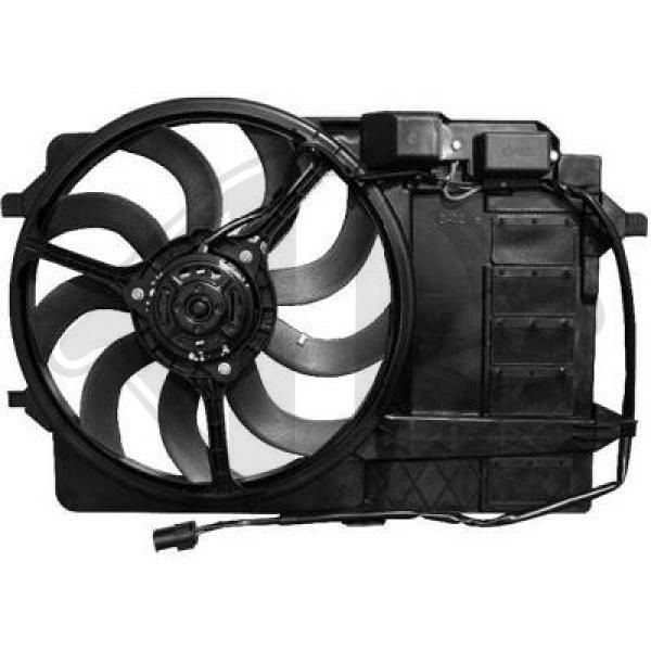 Cooling fan assembly DIEDERICHS D1: 400 mm, 12V, 260W, with radiator fan shroud, Climate - DCL1041