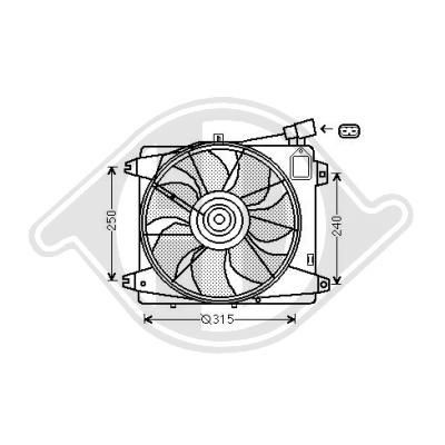 DIEDERICHS DCL1055 Fan, radiator 1308CH