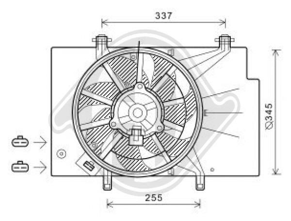 Ford TRANSIT Cooling fan 11006077 DIEDERICHS DCL1110 online buy