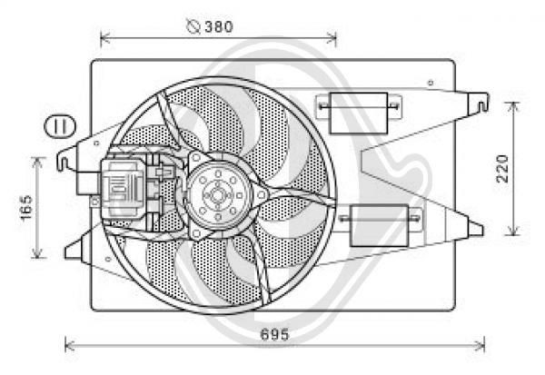 Original DIEDERICHS Cooling fan DCL1113 for FORD TRANSIT
