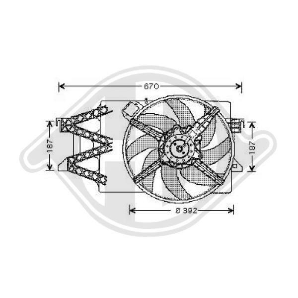 DIEDERICHS DCL1128 Cooling fan FORD Transit Mk4 Van (VE83) 2.5 DI 69 hp Diesel 1997 price