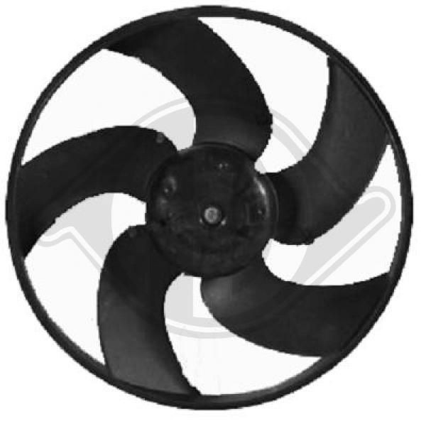 Cooling fan DIEDERICHS for vehicles without air conditioning, Ø: 345 mm, with electric motor, Climate - DCL1166