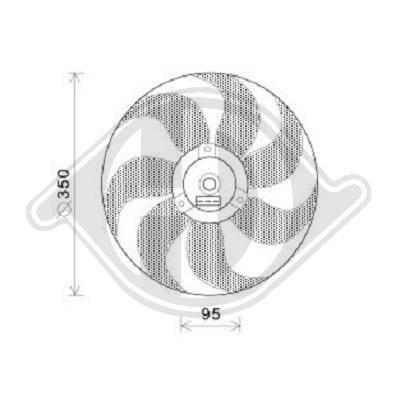 DIEDERICHS DCL1210 Fan, radiator 6N0959455P