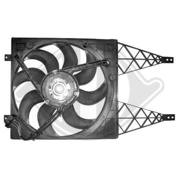 DIEDERICHS DCL1213 Fan, radiator with radiator fan shroud, with electric motor, Climate