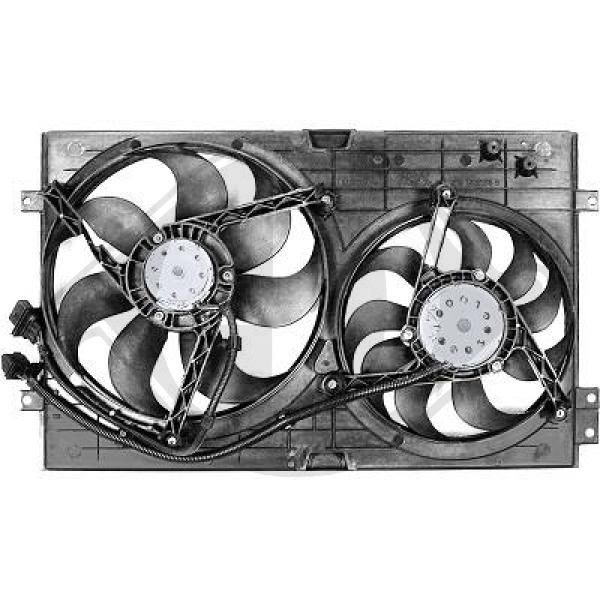 DIEDERICHS DCL1228 Fan, radiator D1: 350 mm, 12V, 250-200WW, with radiator fan shroud, with electric motor, Climate