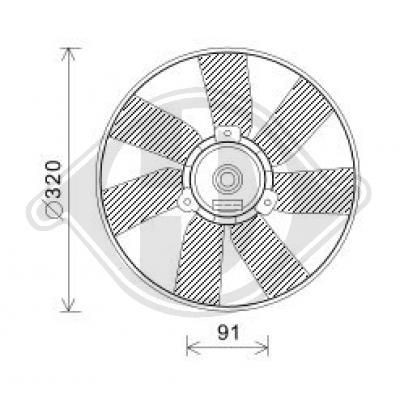 DIEDERICHS DCL1284 Fan, radiator 191 959 455AP