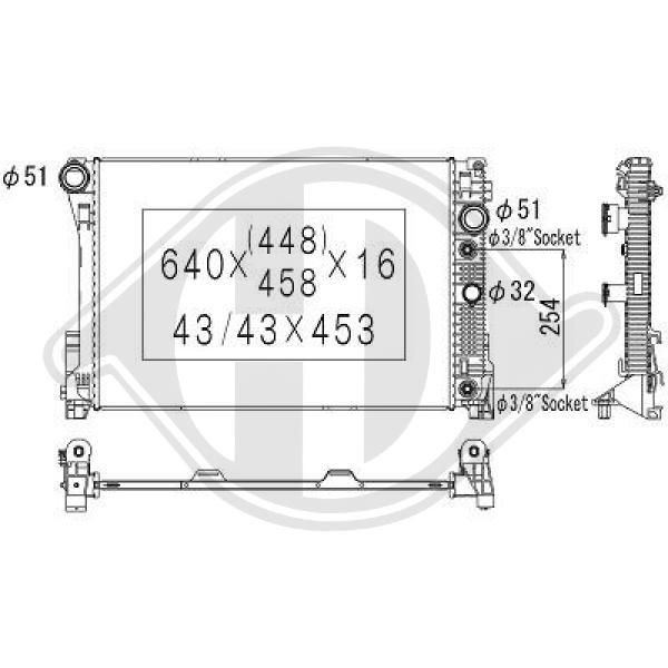 DIEDERICHS Aluminium, 640 x 430 x 18 mm, Climate, Manual Transmission Radiator DCM2430 buy