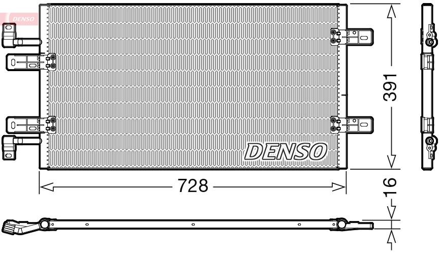 DENSO without dryer, R 134a Refrigerant: R 134a Condenser, air conditioning DCN20019 buy