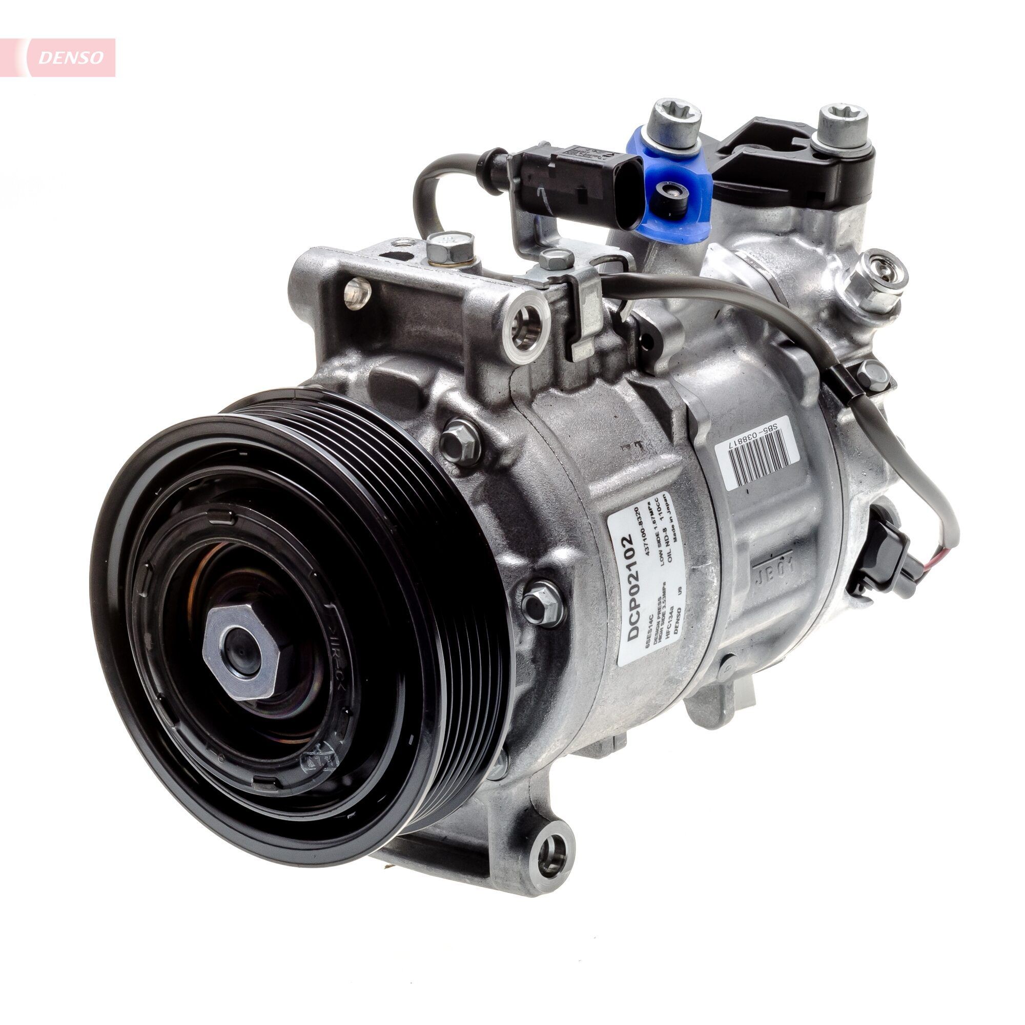 DENSO Air conditioning compressor DCP02102 Audi A5 2012