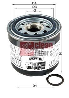 CLEAN FILTER DE2202 Lufttrocknerpatrone, Druckluftanlage für DAF 75 CF LKW in Original Qualität