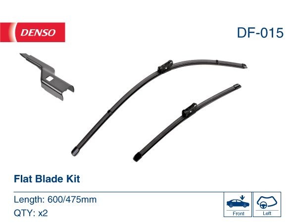 DENSO Flat DF-015 Wiper blade 600/475 mm, Beam, for left-hand drive vehicles