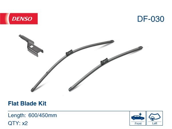 DENSO Flat DF-030 Wiper blade 600/450 mm, Beam, for left-hand drive vehicles