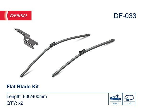 DENSO Flat DF-033 Wiper blade 600/400 mm, Beam, for left-hand drive vehicles