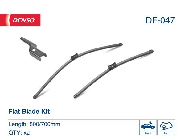 DENSO Flat DF-047 Wiper blade 800/700 mm, Beam, for left-hand drive vehicles