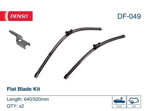 DENSO Flat DF-049 Wiper blade 640/520 mm, Beam, for left-hand drive vehicles