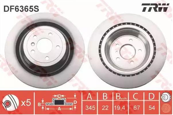 Original TRW Brake disc kit DF6365S for MERCEDES-BENZ GLS
