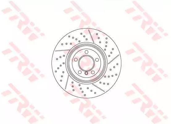 TRW 370x30mm, 5x120, Vented, slotted/perforated, two-part brake disc, High-carbon Ø: 370mm, Num. of holes: 5, Brake Disc Thickness: 30mm Brake rotor DF6600S buy