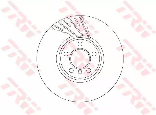 TRW DF6612S Brake disc 348x36mm, 5x120, Vented, two-part brake disc, High-carbon