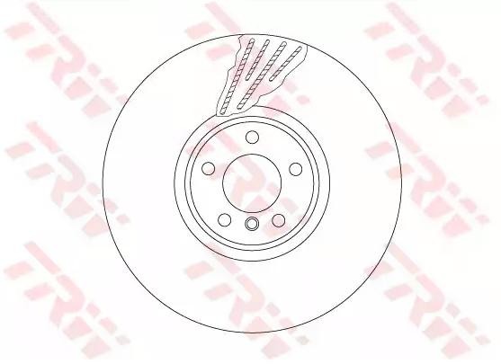 TRW DF6618S Brake disc 385x36mm, 5x120, Vented, two-part brake disc, High-carbon
