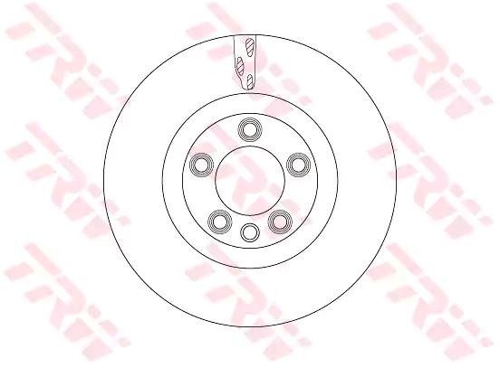 TRW DF6772S Brake disc 368x36mm, 5x130, Vented, Painted