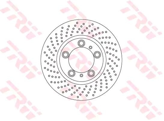 TRW DF6778S Brake disc 315x28mm, 5x130, perforated/vented, Painted