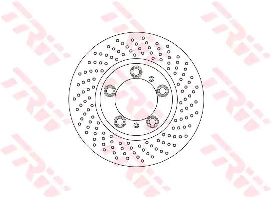 TRW DF6779S Brake disc 315x28mm, 5x130, perforated/vented, Painted
