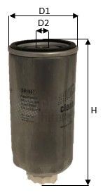 CLEAN FILTER Spin-on Filter, with water drain screw Height: 154mm Inline fuel filter DN1967 buy