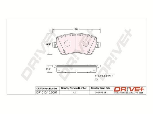 PCA098700 Dr!ve+ DP1010.10.0001 Brake pad set 5581062J50
