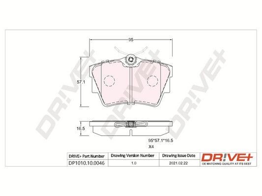 PCA059130 Dr!ve+ DP1010100046 Brake pads Renault Trafic 3 1.6 dCi 90 90 hp Diesel 2018 price