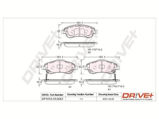 24638 Dr!ve+ DP1010100061 Brake pad set Honda CR-V Mk3 2.2 i-DTEC 4WD 150 hp Diesel 2008 price