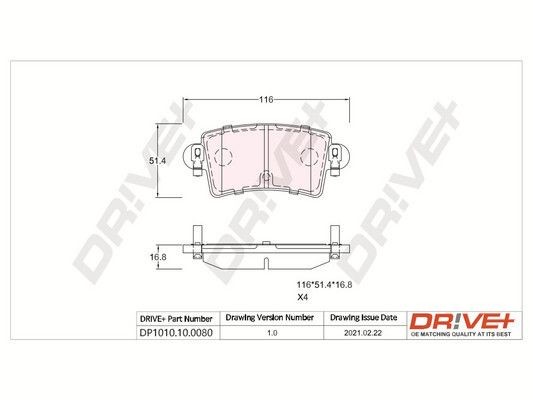 Dr!ve+ Disc brake pads rear and front RENAULT Master Pro Van (FH__) new DP1010.10.0080