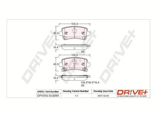 Dr!ve+ DP1010.10.0099 Brake pad set